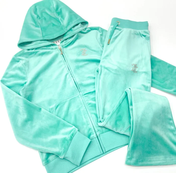 Juicy Couture Turquoise Boot Cut Zip Up Tracksuit