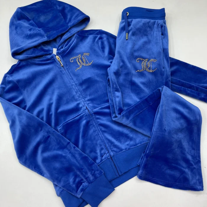 Juicy Couture Bright Velour Zip-Up Tracksuit - Blue