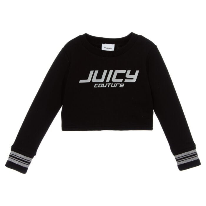 JUICY COUTURE CROPPED SWEATSHIRT - BLACK