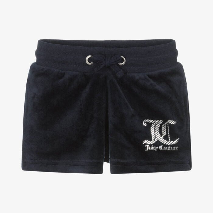 JUICY COUTURE GIRLS - BLUE VELOUR SHORTS