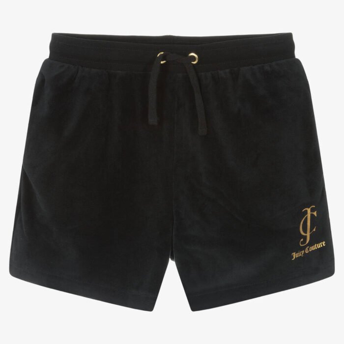 JUICY COUTURE TEEN GIRLS VELOUR SHORTS - BLACK